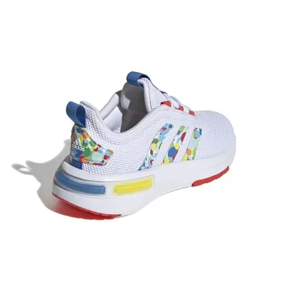 NWT adidas Racer Tr23 Lace-Up Sneaker, White, Red Royal, 4.5 US Unisex Big Kid